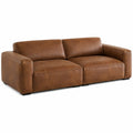 Modernes 3-Sitzer-Sofa in Braun mit Lederoptik und schwarzen Füßen, 230 x 95 x 85 cm